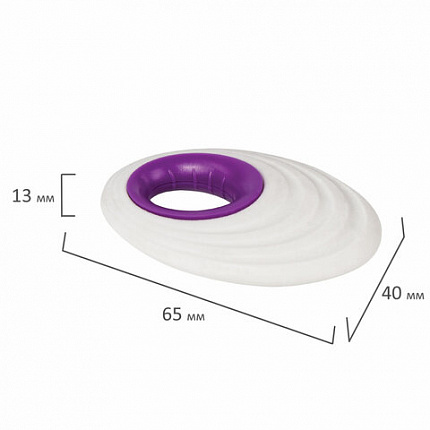 Ластик большой BRAUBERG "Fruity", 65х40х13 мм, белый, пластиковый держатель ассорти, 228721