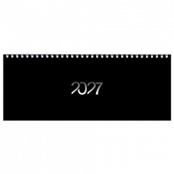 Планинг датированный 2027 285х112мм, STAFF, гребень, картонная обложка, 64 листа, "Black style", 117854