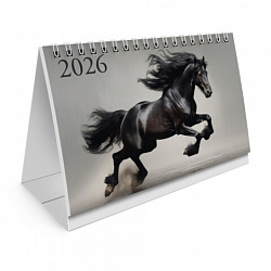 Календарь-домик настольный на гребне с бегунком, 2026 г., BRAUBERG, 160х105 мм, "Символ года", 117268