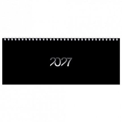 Планинг датированный 2027 285х112мм, STAFF, гребень, картонная обложка, 64 листа, "Black style", 117854