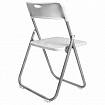 Стулья складные BRABIX "Golf Lite CF-017", КОМПЛЕКТ 4 шт., серебристый каркас, пластик, белый, 533035