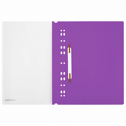 Скоросшиватель пластиковый с перфорацией BRAUBERG EXTRA, А4, 140/180 мкм, фиолетовый, 272897