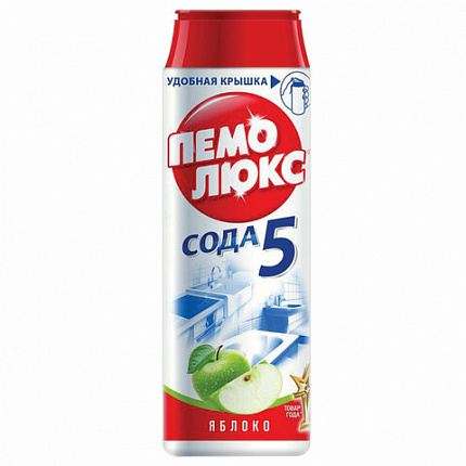 Чистящее средство 480 г, ПЕМОЛЮКС Сода-5/7, "Яблоко", порошок, 2414453