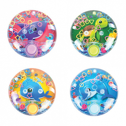 Водная игра ПОДВОДНЫЙ МИР, 10х10 см, колечки, ассорти, 4 вида, JOLLY JOT (ДЖОЛЛИ ДЖОТ), 665995