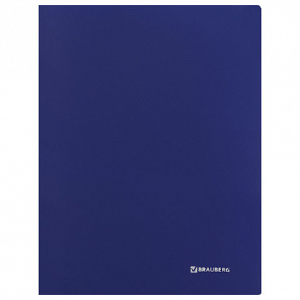Папка с металлическим скоросшивателем и внутренним карманом BRAUBERG "Диагональ", темно-синяя, до 100 листов, 0,6 мм, 221352