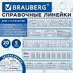 Линейки пластиковые 20 см справочные BRAUBERG, НАБОР 5 шт, для 1-11 классов, пенал, 210893