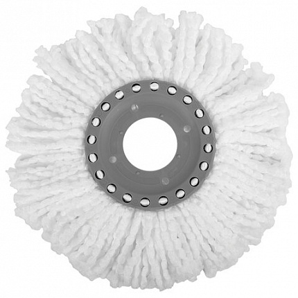 Насадка МОП круглая для швабры из набора для уборки, крепление кольцо, микрофибра, d-16 см, LAIMA, 601488