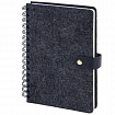 Ежедневник недатированный, А5, 135х210 мм, BRAUBERG "Felt", на гребне, войлок, застежка на кнопке, 160 л., черный, 117132
