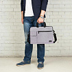 Сумка портфель HEIKKI NOVATION (ХЕЙКИ) с отделением для ноутбука 13-14", багажная лента, серая, 28х38х3 см, 272592
