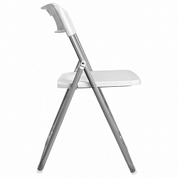 Стул складной BRABIX "Golf Lite CF-017", серебристый каркас, пластик белый, 532896