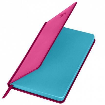 Ежедневник датированный 2026, А5, 138x213 мм, BRAUBERG "Rainbow", под кожу, розовый, 117078