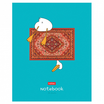 Тетрадь А5 48 л., HATBER скоба, клетка, обложка картон, "На ковре" (микс в спайке), 088375, 48Т5В1
