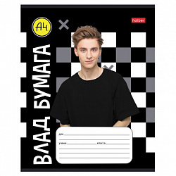 Тетрадь 18 л., HATBER клетка, обложка картон, "Влад А4" (микс в спайке), 082404, 18Т5В1