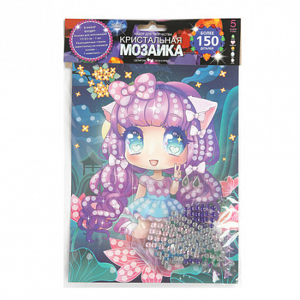 Аппликация АССОРТИ 15 видов, 17х23 см, перья, эва, фольга, мозаика, на картоне, МУЛЬТИ АРТ, 5933