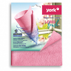 Салфетка из МИКРОФИБРЫ ГУБЧАТАЯ PVA/ПВА СУПЕРВПИТЫВАЮЩАЯ 30х30 см, Long Fresh, розовая, 275 г/м2, YORK, 26250