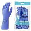Перчатки латексные КЩС, сверхпрочные, плотные, хлопковое напыление, размер 7,5-8, M (средний), синие, HQ Profiline, 74734