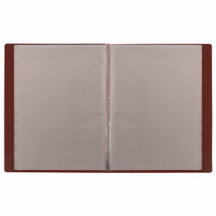 Папка 10 вкладышей BRAUBERG "Office", красная, 0,5 мм, 271322