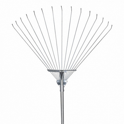 Грабли веерные проволочные раздвижные, 15 зубьев, ширина 15-58 см, черенок 115 см, ГРАНДМАСТЕР, 700348