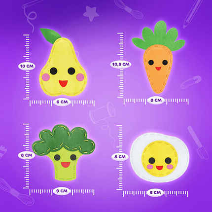 Набор для шитья игрушки из фетра "Вкусняшки", 10 игрушек, ЮНЛАНДИЯ, 664734