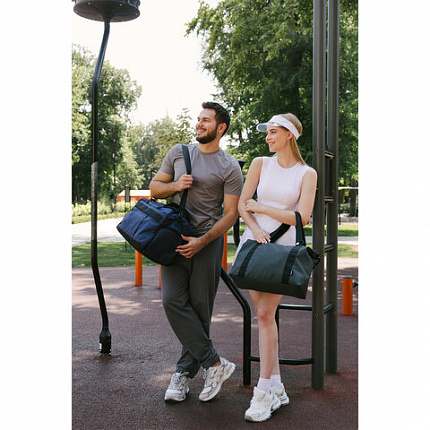 Сумка спортивная HEIKKI MOVE PLUS (ХЕЙКИ) отделение для обуви, синяя, 28х50х23 см, 273897