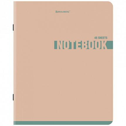 Тетрадь А5, 48 л., BRAUBERG, скоба, клетка, SoftTouch, "NoteColor", (микс в спайке), 405326