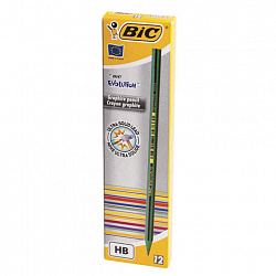 Карандаш чернографитный BIC, 1 шт., "Evolution", HB, без резинки, пластиковый, корпус ассорти, заточенный, 918487