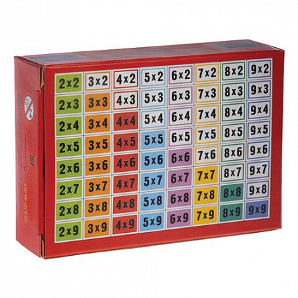 Пособия для детей "Таблица умножения" 64 карточки, 60х85 мм, HATBER, НП_19209