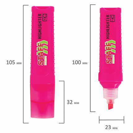Набор текстовыделителей 4 НЕОНОВЫХ ЦВЕТА, STAFF "EVERYDAY HL-707", линия 1-5 мм, скошенный наконечник, 152548
