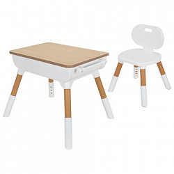 Стол детский + стул BRABIX KIDS CS-001, растущий, 2-7 лет, ЛДСП, пластик, 533288