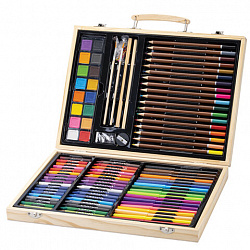 Набор ЮНОГО ХУДОЖНИКА "ANIMALS" для рисования и творчества в кейсе ЮНЛАНДИЯ, 100 предметов, 665675