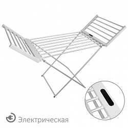 Сушилка для белья напольная, электрическая, раскладная, 3 зоны сушки, алюминиевая, таймер/регулировка темп. 45-70 °С, LAIMA HOME, 700979