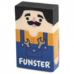 Ластик изменяющийся FUNSTER (ФАНСТЕР) "ЛЫСЫЙ МЭН", 50х30х12 мм, картонный держатель, ассорти, 274022