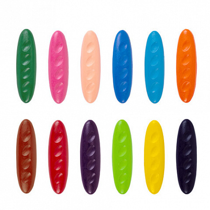 Восковые мелки фигурные BRAUBERG KIDS "Батоны", 12 цветов, 273093