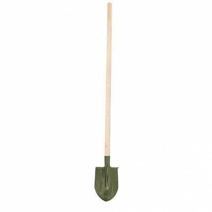 Лопата штыковая 20х28,5 см, с ребрами жесткости, высота 145 см, деревянный черенок, КМ000882
