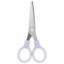 Ножницы BRAUBERG KIDS 130 мм, ручки лавандовые, закругленные лезвия с линейкой, 274061