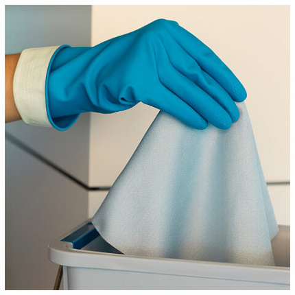 Перчатки VILEDA многоцелевые латексные МНОГОРАЗОВЫЕ х/б напыление, ПРОЧНЫЕ, р-р S, си, 174350