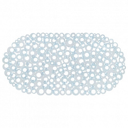 Коврик для ванны противоскользящий 69х35см, "Кольца", овальный, прозрачный, ПВХ, PRIMILA (ПРИМИЛА), 700372