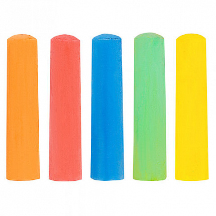 Мел для рисования на асфальте 10 штук, 5 цветов, цветной круглый, BRAUBERG KIDS, картонная упаковка, 272771