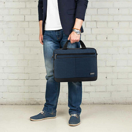 Сумка портфель HEIKKI FORWARD (ХЕЙКИ) с отделением для ноутбука 15,6", темно-синяя, 29х40х9 см, 272612
