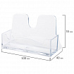 Подставка для визиток настольная BRAUBERG CLASSIC 40х100х55 мм, на 50 визиток, прозрачная, 238103