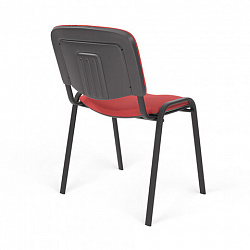 Стул для персонала и посетителей "ИЗО", черный каркас, ткань черно-красная, В-9/С-16