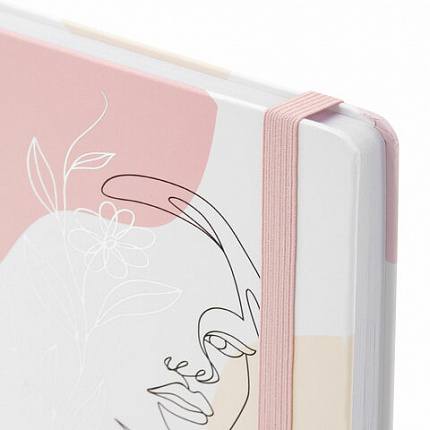 Ежедневник недатированный с резинкой А5 145х203 мм, BRAUBERG, твердый, фольга, 128 л., "Figure", 116297