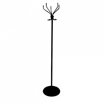 Вешалка-стойка Т22, 1,88 м, диск 40 см, 5 крючков, металл, черная