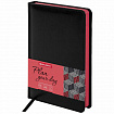 Ежедневник недатированный А5 138x213 мм BRAUBERG "Rainbow", под кожу, 136 л., черный/красный, 113498