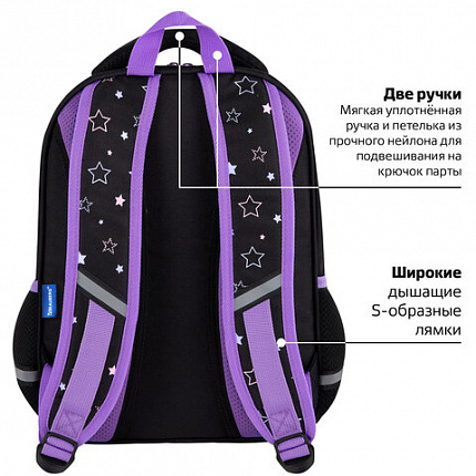 Рюкзак BRAUBERG OPTIMA, 2 отделения, с брелоком, "Radiant unicorn", 36х27х18 см, 273157