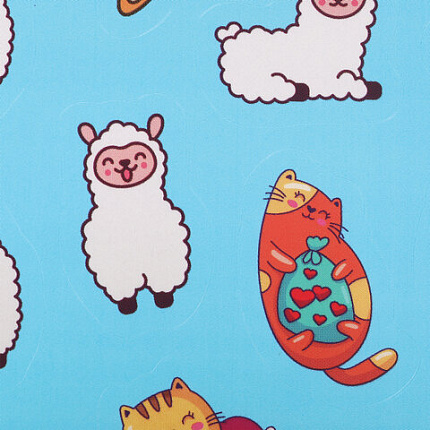 Альбом с наклейками, 50 стикеров, ассорти, 145х210 мм, 4 страницы, УМКА