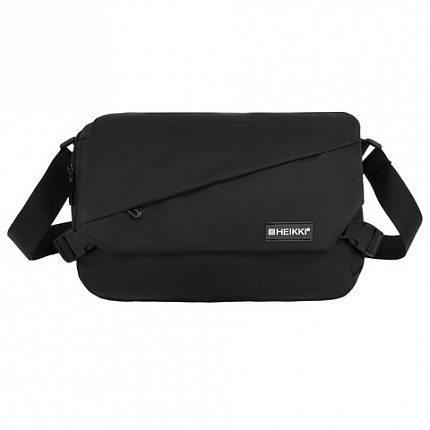 Сумка на плечо большая HEIKKI STREAM (ХЕЙКИ), карман антивор, А5, черная, 22х31х8 см, 272640