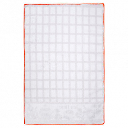 Салфетка из МИКРОФИБРЫ универсальная, 40х60 см, оранжевая клетка, орнамент, 240 г/м2, BOOMHOUSE (БУМХАУС), 700877