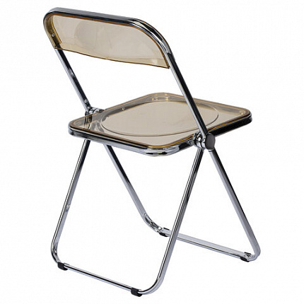 Стул складной прозрачный янтарный BRABIX "Glam CF-020", хромированный каркас, пластик, 533246