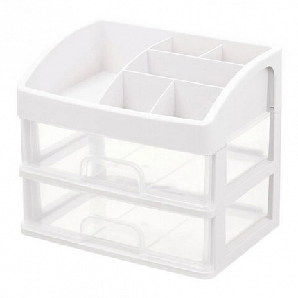 Органайзер для хранения косметики, канцтоваров, мелочей ДВА УРОВНЯ, 20х17х23,5 см, DASWERK (ДАСВЕРК), 608478